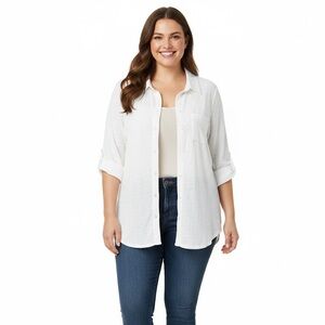 Elegant White Button-Down Shirt for Women